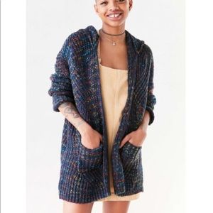Urban Outfitters Rainbow Knit Hooded Cardigan